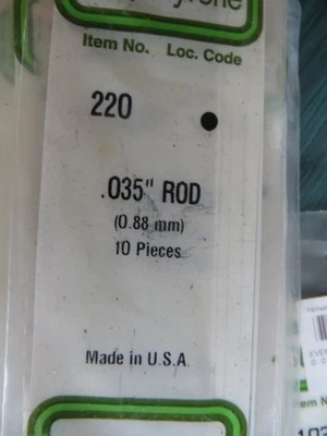 Evergreen White Polystyrene TUBE 00 # 220