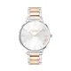 COACH |銀殼 銀面 玫瑰金指針 小馬車 銀+玫瑰金鋼帶腕錶 女錶 手錶(14503346)
