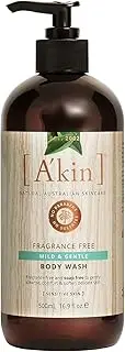 Akin Fragrance Free Mild and Gentle Body and Hand Wash 500 ml
