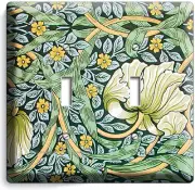 ACANTHUS LEAF FLOWER NOUVEAU ART NEW 2 GANG LIGHT SWITCH WALL PLATE FLORAL DECOR