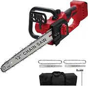 Chainsaw Cordless for Milwaukee M18 18V Battery, Chainsaw with 10-Inch and 12-Inch 2-IN-1 Chainsaw Chain and Bar for Wood Cutting, Tree Trimming (Battery NOT Included)