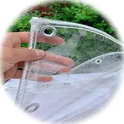 Balcony Heavy Duty Tarpaulin Gazebo Cover Thick Plastic Sheet Cold Resistant PVC Rain Cloth 9.84 x 5.9ft