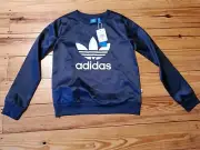 Adidas Crew Women's Pull Over Sweatshirt Trefoil LEGEND BLUE #BP9387 Size XS