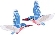 Tofficu 1Pair Pretty Birds Iron Embroidery Patches DIY Applique for Clothing Repair Decoration Creative Design for Shirts Jeans Bags Pillows with Heat Adhesive
