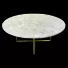 White Agate Bed Side Table for Bedroom Round Coffee Table Top with Elegant Look