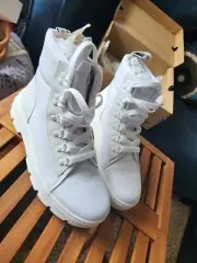 Dr. Martens Womens Combs White Combat Boots Size 10