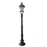 2.5M Victorian Style Garden Lamp Post Black/Green Cast Iron Fluted Yard Light