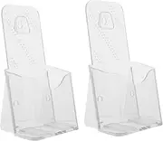 UTHCLO 2pcs Transparent Catalog Shelf Boxes Wall Mounted Paper Organizer Document Holder for Desk Office Advertising Cardboard Wall Mount Magazine Rack Adhesive Bins Acrylic