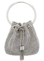 Jimmy Choo Micro Bon Bon Bucket Crystal-embellished Bucket bag - Silver One Size