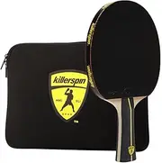 Killerspin Jet Black Ping Pong Paddle - Table Tennis Rackets for Beginner & Advanced Table Tennis Players -Flared Handle – Control with Comfort
