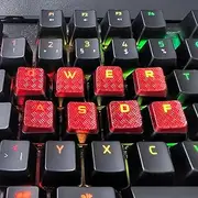 10Keys Backlit Textured Keycaps Replacement for Corsair K100 and K70PRO Mechanical Gaming Keyboard (Red Stripe)