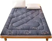 [Dremdo] Futon Mattress Thicken Floor Mattress, Floor Mattress for Adults, Comfortable Tatami Mat Sleeping Pad for Twin Full Queen King Size Bed with Non Slip Straps,19,90x200cm