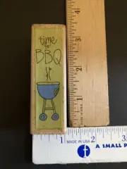 Time To BBQ Kolette Hall for Studio G Rubber Stamp 1” x 3”