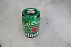 Heineken 5L Mini Beer Keg Bank, 11"x6-1/2", Collectible, Silver & Green Metal