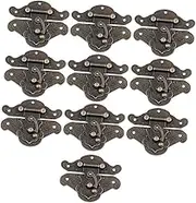 NUOBESTY 10Sets Decorative Antique Box Hasp Latch Buckles for Jewelry Box Wooden Box High Includes Screws Vintage Style Cabinet Hardware
