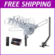 Weatherproof Outdoor Amplified TV Antenna - 150 Mile Range, Remote Control