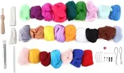 Needle Felting Kits 25 Colors Wool Roving and 29pcs Needle Felting Tool Set