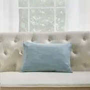 Blue Lumbar With Microgel Feather-Like Insert Pillow