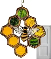 Honeycomb Sun Catcher,Acrylic Bee Home Decor | Nature-Inspired Honeycomb Pendant, Sun Catcher for Kitchen Garden Balcony Kids Room