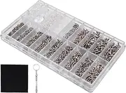 1000 Pcs NUZAMAS Glasses Repair Tool Kit Spectacles Repair Set Micro Nut Screw Set with Screwdriver Tweezer and Glasses Cleaning Cloth for Eyeglass Sunglass Watch