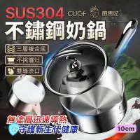 在飛比找PChome24h購物優惠-304不鏽鋼奶鍋 10cm 廚貴妃 CUGF 多規格 雙邊壺