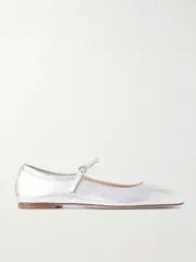 [Aeyde] Aeyde - Uma Leather Mary Jane Flats - Silver - IT41 IT 41 Silver