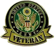 [VetFriends.com] United States Army Veteran Custom Lapel Pin with Eagle Graphic Officially Licensed, Standard, Brass, no gemstone