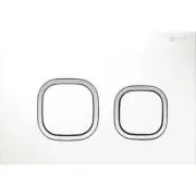 R&T Standard Cisterns Push Plates - Matte White With Chrome Trim