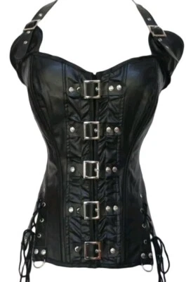 Steampunk Leather Look Buckle Corset
