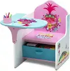 Delta Children Chair Desk Storage Table Kids Organiser Toy Box Trolls Pink