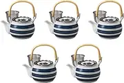 Set of 5, Goth Roll U Included No. 8 Earthen Bottle [6.3 x 4.7 inches (16 x 12 cm), 1350cc | Arita Yaki Pot, Setomonohonpo