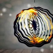 Wind Spinners 3D Steel Sunflower Garden Art 12 inch Metal Painted for Outdoors