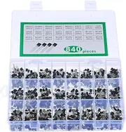 Labymos 24Values 840PCS NPN PNP Transistor TO-92 Power General Purpose Transistors Assortment Kit BC327 BC337 BC547 2N2222 3904 3906 C945