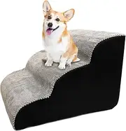 Dog Steps for Bed Non-Slip Pet Stairs with Wide Ramp Lightweight & Portable Pet Crawling Ladder for Small Dogs or Medium