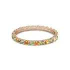 Round Eternity Band Citrine Peridot 925 Sterling Silver Rose Plated Ring