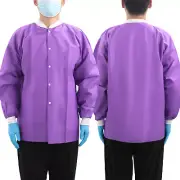 JMU Disposable Medical Lab SMS Jackets Purple w/3 Pockets S/M/L Pack of 50