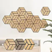 12 Pack Hexagon Acoustic Wood Wall Panels, Sound Proof Foam Panels, High-Density Wood Veneer Tiles for Interior Wall Decor, Recording Studio&Office, 10x9x0.4 Inch (Light Teak)