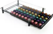 RECAPS Tempered Glass 60 Coffee Pod Rack Organizer Storage Holder Drawer Black