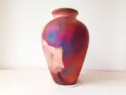 Copper matte Raku vase , Large vase , 2.5 liters volume , pottery , A
