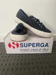 Superga 2750 Cotu Classic Black Size 38/7.5 RRP $89.95 BNIB