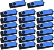 Thumb Drive 19 Pack 64MB USB 2.0 Flash Drives Bulk Blue Pen Drive Metal Zip Driv