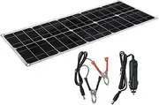 Portable Solar Panel 40W Monocrystalline Silicon Solar Charging Board with DC/USB Output for Camping Travel Black One Size