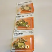 3 Slide-Co 171117 Window Hardware Sash Lock Brass Plated NOS