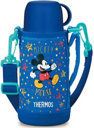 日本【THERMOS】2WAY水壺 保溫壺 保冷壺 兒童用 600ml 藍色米奇