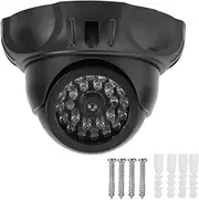 Fake Dome Camera Simulation Dummy Security Camera with 360 Degree Rotation Red LED Flashing Wireless Antenna Rechargeable Battery for Home Office Mall Hotel ABS Material