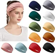 Jesries Headbands for Women Non Slip Turban Hair Wrap Elastic Hair Bands Running Headwrap Sweat Yoga Head Bands for Girls