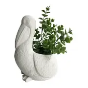 Willow & Silk Cement 24cm White Contemporary Pelican Garden/Patio Pot Planter