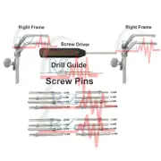 Caspar Cervical Distractor Screws Pins Screw Driver Drill Guide & 2 Right Frame