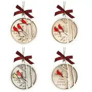 Christmas Bird Wooden Double-layer Hanging Decoration Double-layer Woodcraft