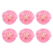 Crepe Paper Flowers, Pink Tissue Paper Flowers - 10 x 10 Inch / 6 Pcs